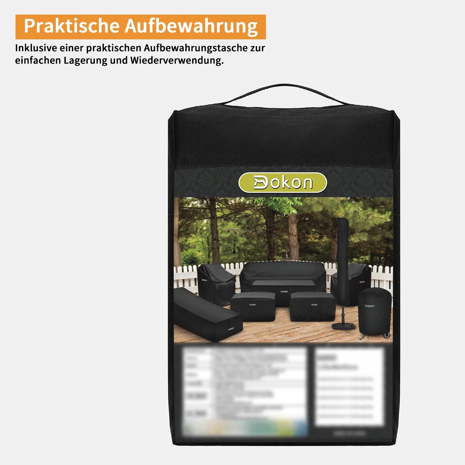DOKON Pokrowiec Na Hängesessel Wodoodporny Ochronny Zamek UV 190x115cm — miniatura 7