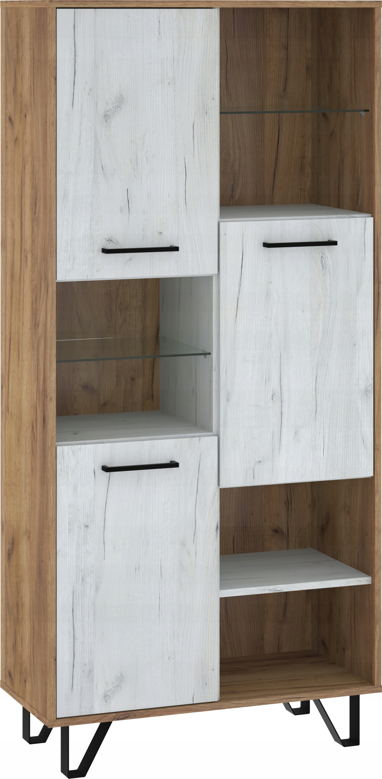 Regál Boss 3D BOS-11 craft zlatý/craft bílý 80 cm