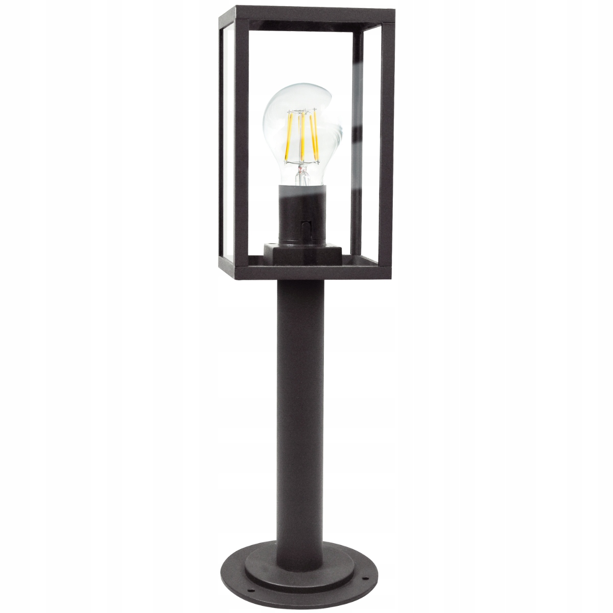 Stojací venkovní lampa grafitová, skleněná, moderní, 48 cm Polux