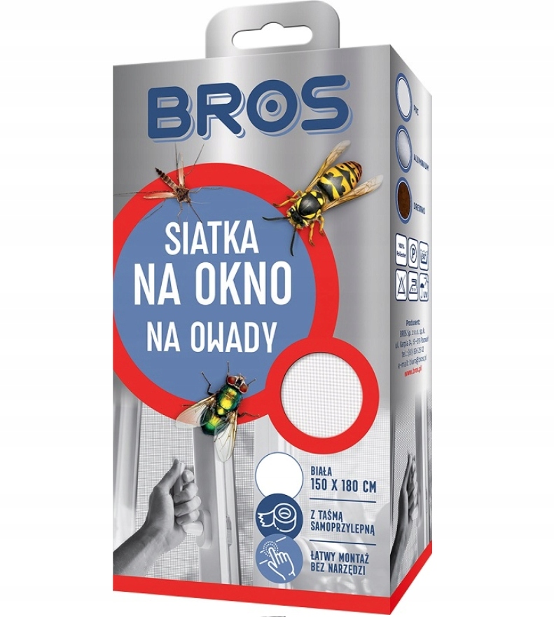 

Moskitiera siatka na okno Bros 1,5 x 1,8m biała