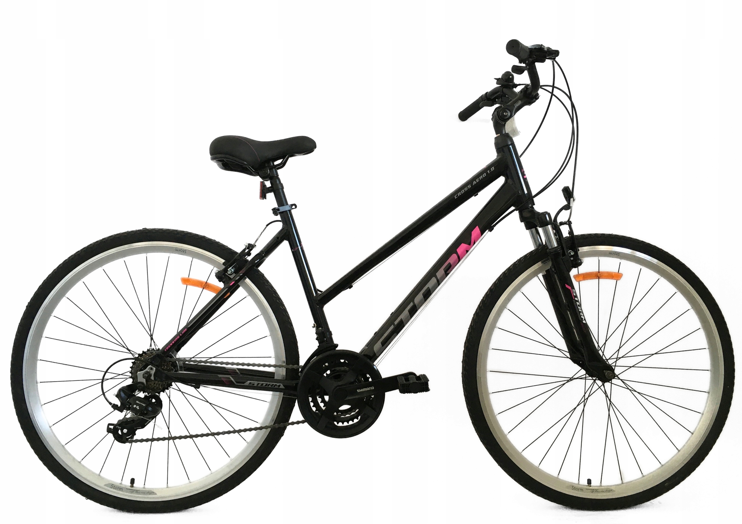 Rower Storm Cross Aero 1.0 Lady czarny/fuksja 19