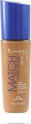 Rimmel Match Perfection 302 Golden Honey podkladová báze na obličej 30 ml Spf 11-20