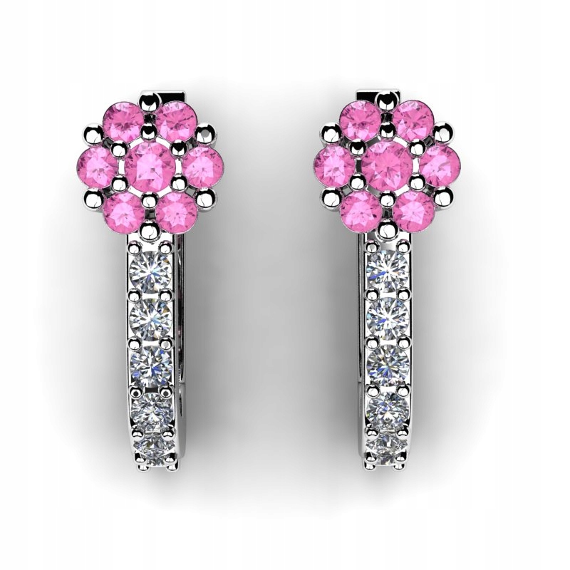 

Kolczyki Z Białego Złota Gwiazdeczki Różowe