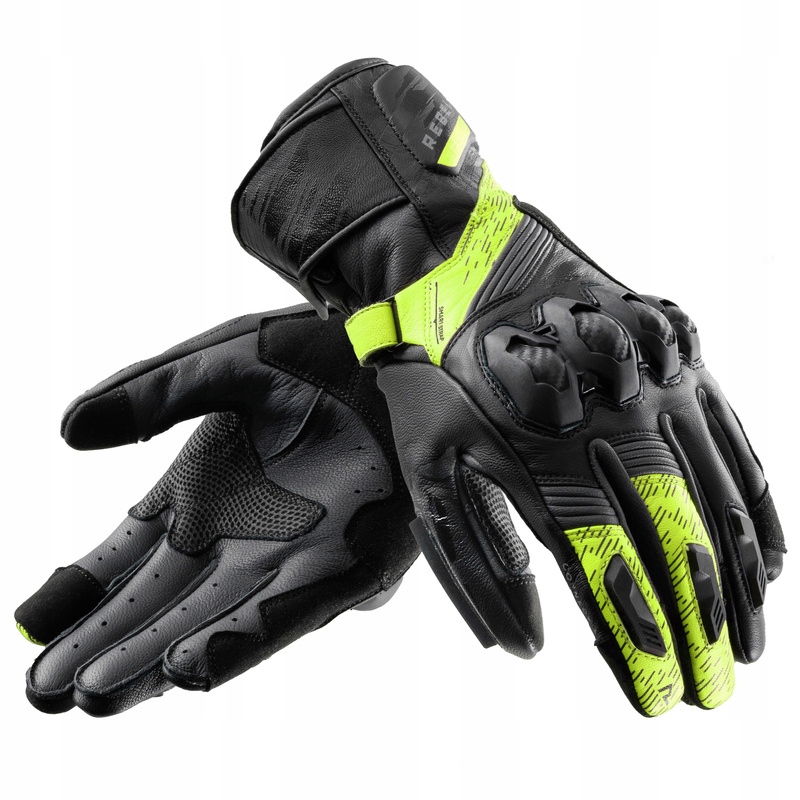 Motocyklové Rukavice Rebelhorn Viper Black Grey Fluo Yellow L