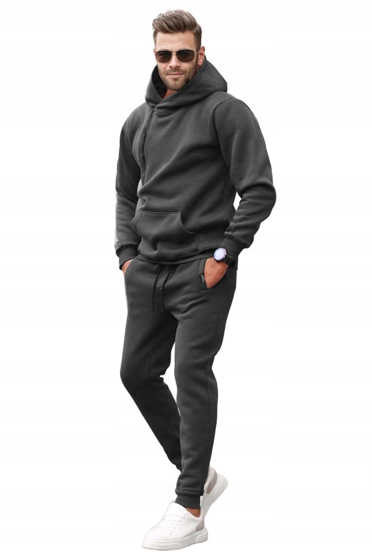 Madmext Pánská Tepláková Souprava S Kapucí A Dlouhými Nohavicemi, Černá S 5DA