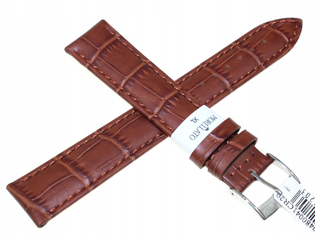 Hnědý Italský Kožený Pásek Morellato Bolle XL 20 mm Y22 Krokodýl
