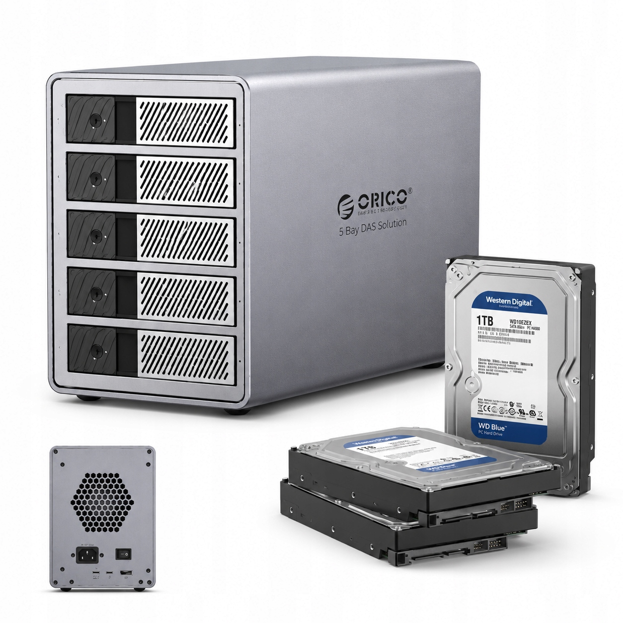 Disková Jednotka Pre 5 Diskov 2,5"/3.5" Sata Hdd/ssd 40GBs 110TB Orico