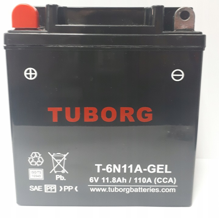 Akumulator Tuborg 6N11A 6V 11.8Ah 110A Gel
