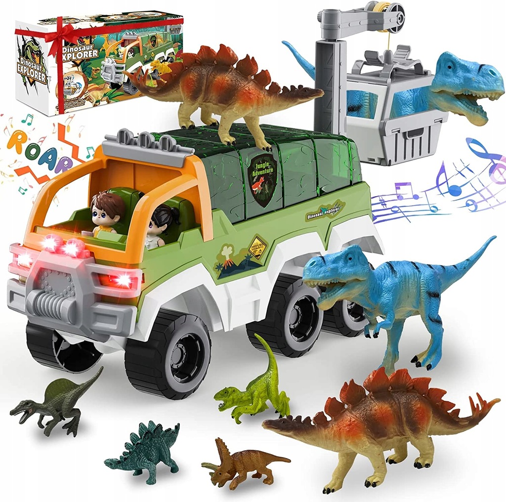 

Zabawka Ciężarówka z Dinozaurami Światło i Dźwięk