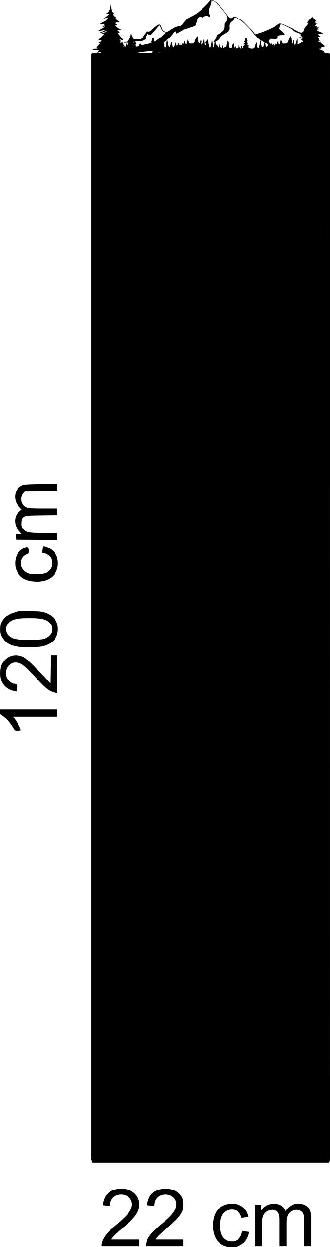 Metalová tabule na Magnety z cest obdélník Hory 120x22