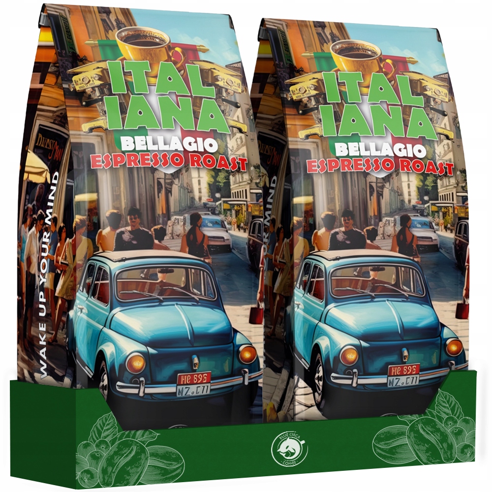 Levně Káva zrnková Italiana Bellagio Roast 2X1KG Čerstvě Pražená Blue Orca Coffee