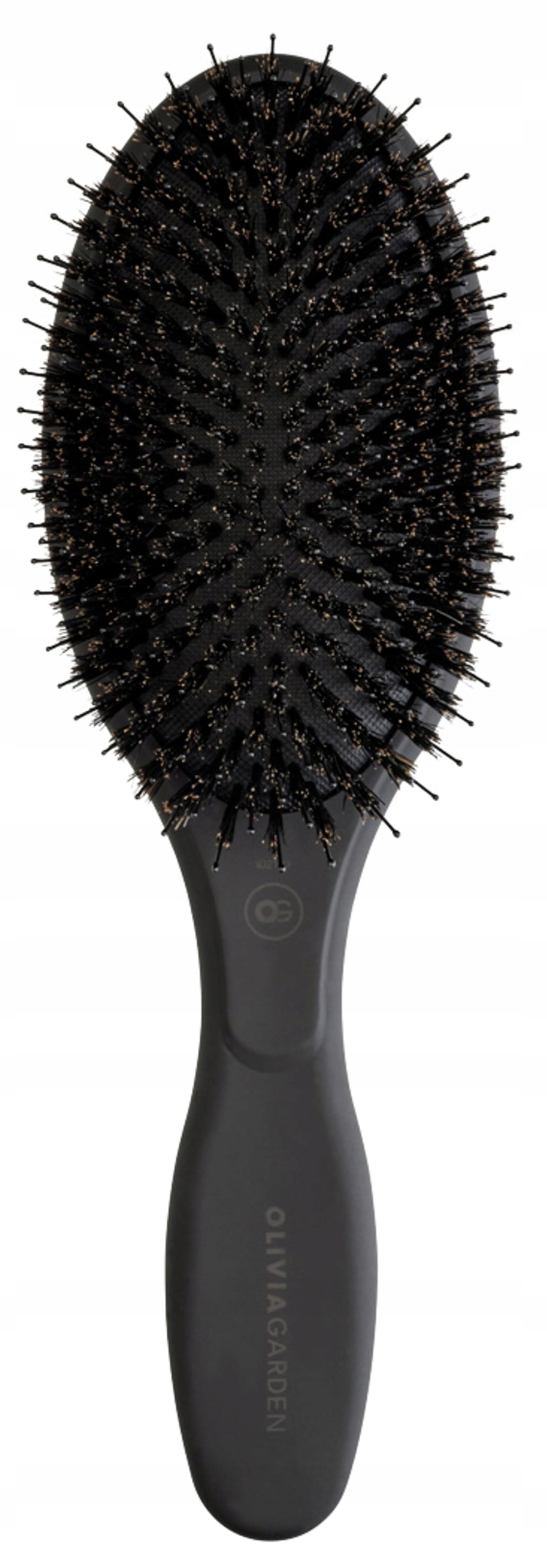 Olivia Garden Expert Care Oval Kartáč na vlasy Vlasy divočáka Black Label