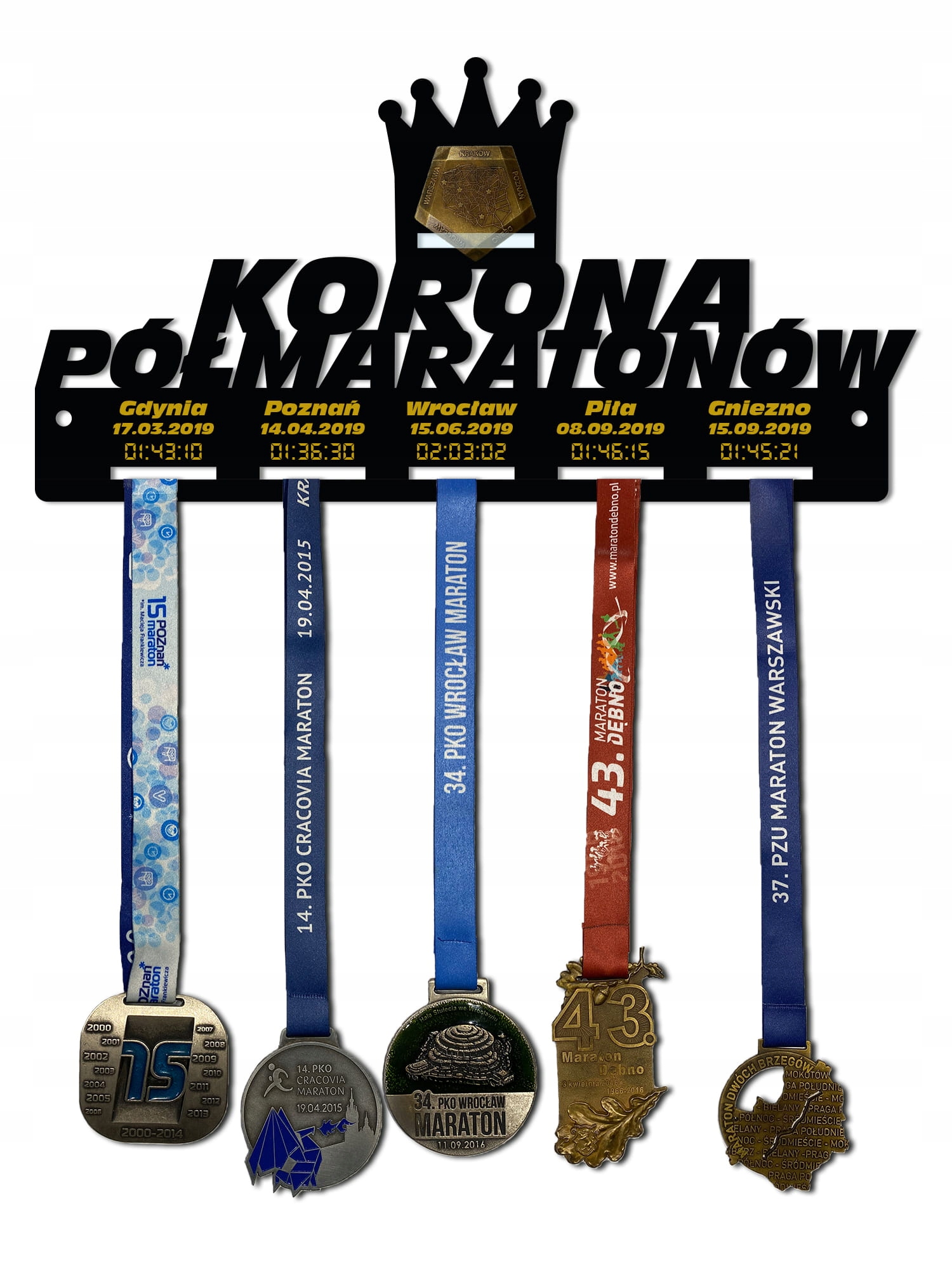 

Wieszak na medale Korona Półmaratonów 282.3 49cm