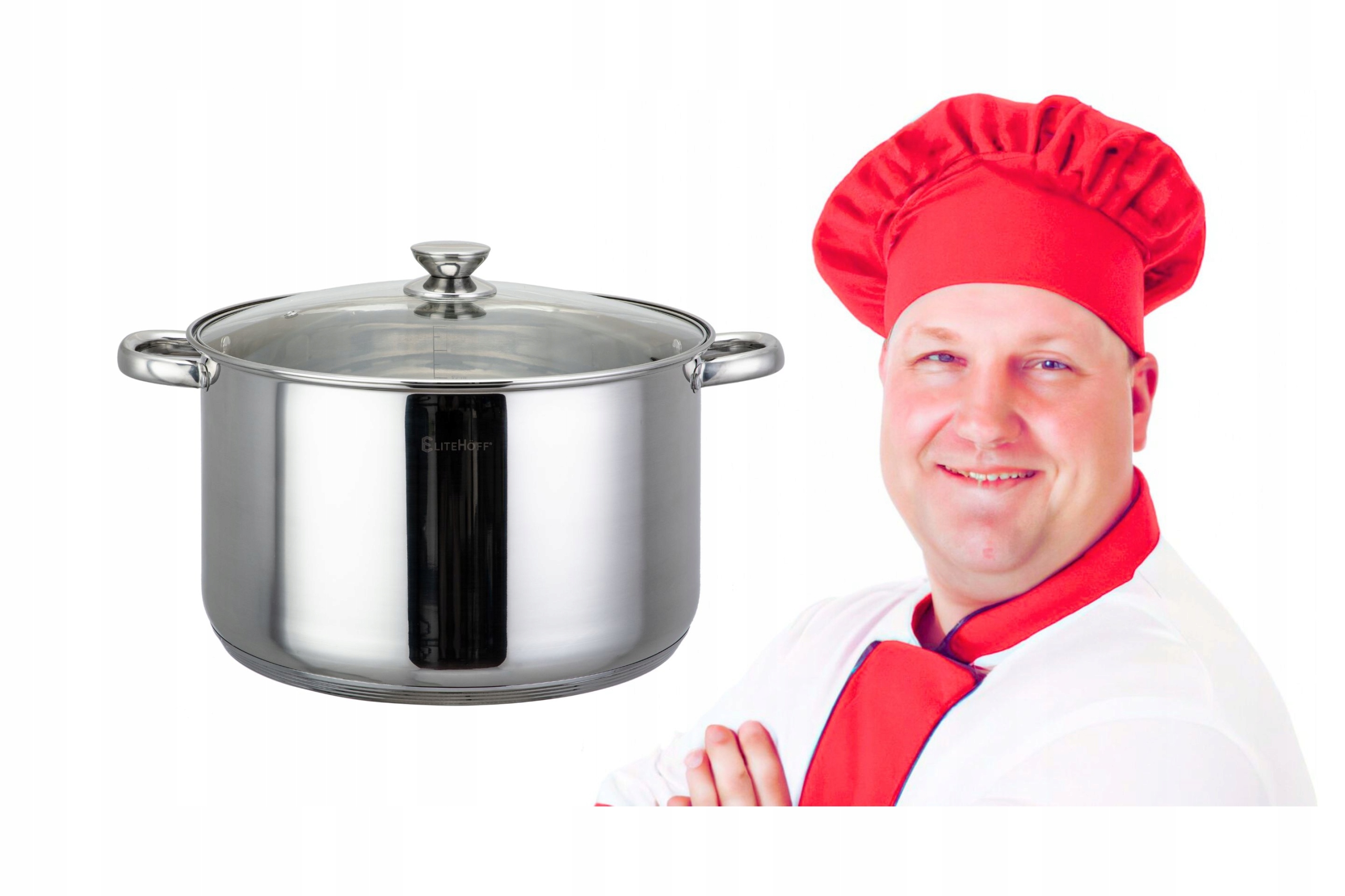 

Garnek Stalowy Indukcja Gaz 10L z pokrywką