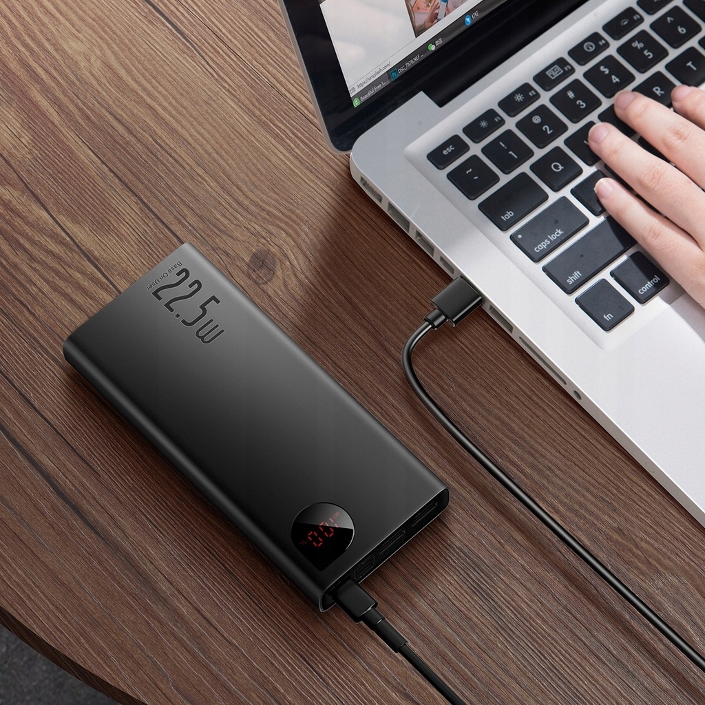 MOCNY POWERBANK BASEUS 20000MAH POWER BANK 22.5W PD USB USB-C TYP-C QC 3.0 Typ akumulatora litowo-polimerowy