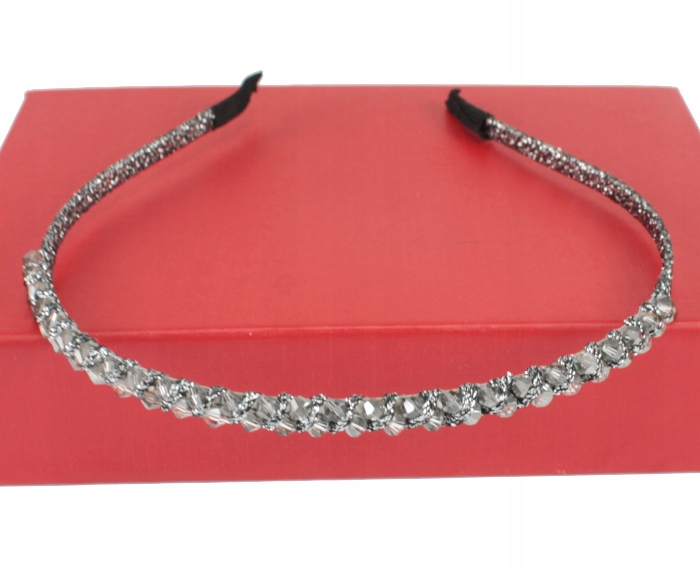 OPASKA DO WŁOSÓW SZKLANE KRYSZTAŁKI SREBRNA