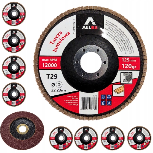 10SZT TARCZE LAMELOWE LISTKOWE 125MM P120 METAL