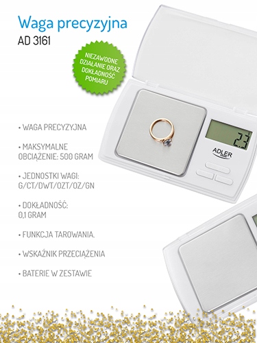 Waga Precyzyjna AD 3161 500g Dokładność 0,1g TARA Jubilerska