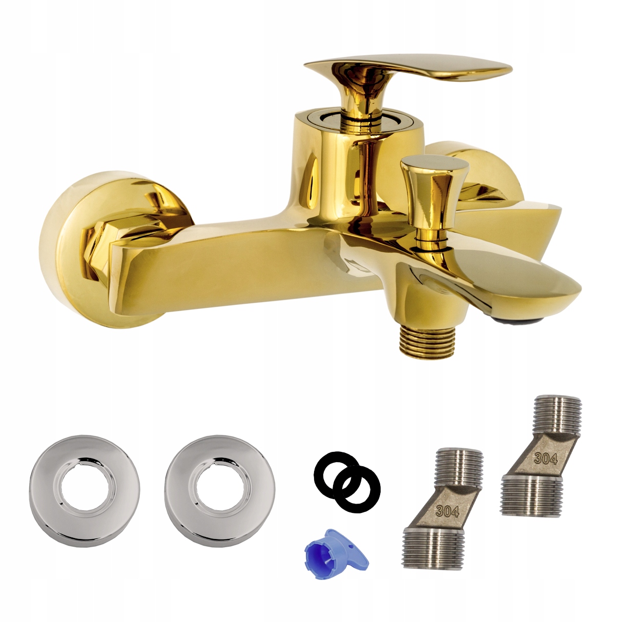 TONY ZŁOTA BATERIA WANNOWA DŁUGA WYLEWKA KRAN Kolor złoty