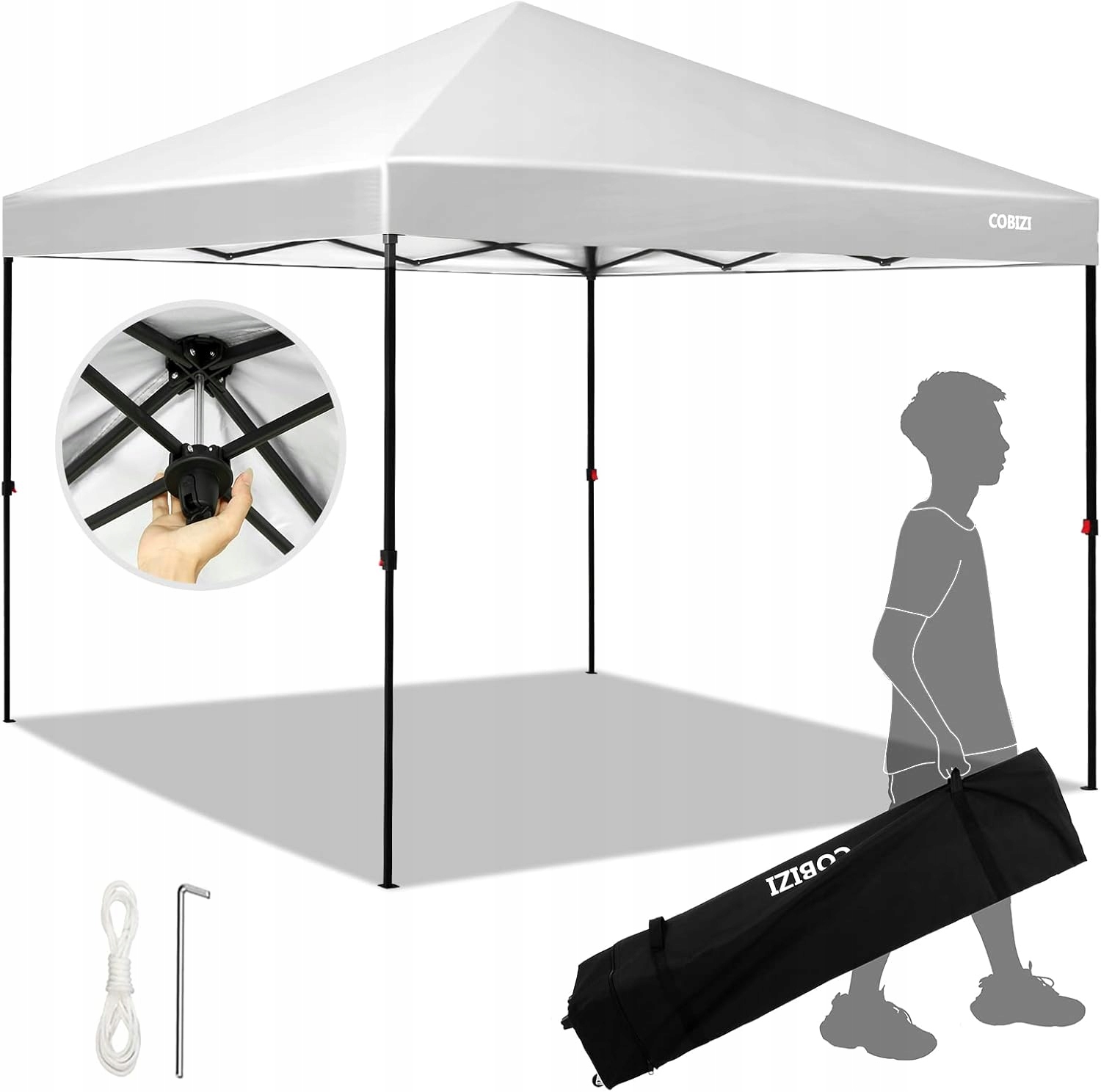 Cobizi Pavilón Záhradný Stan Altana 3x3 M čierny Skladací