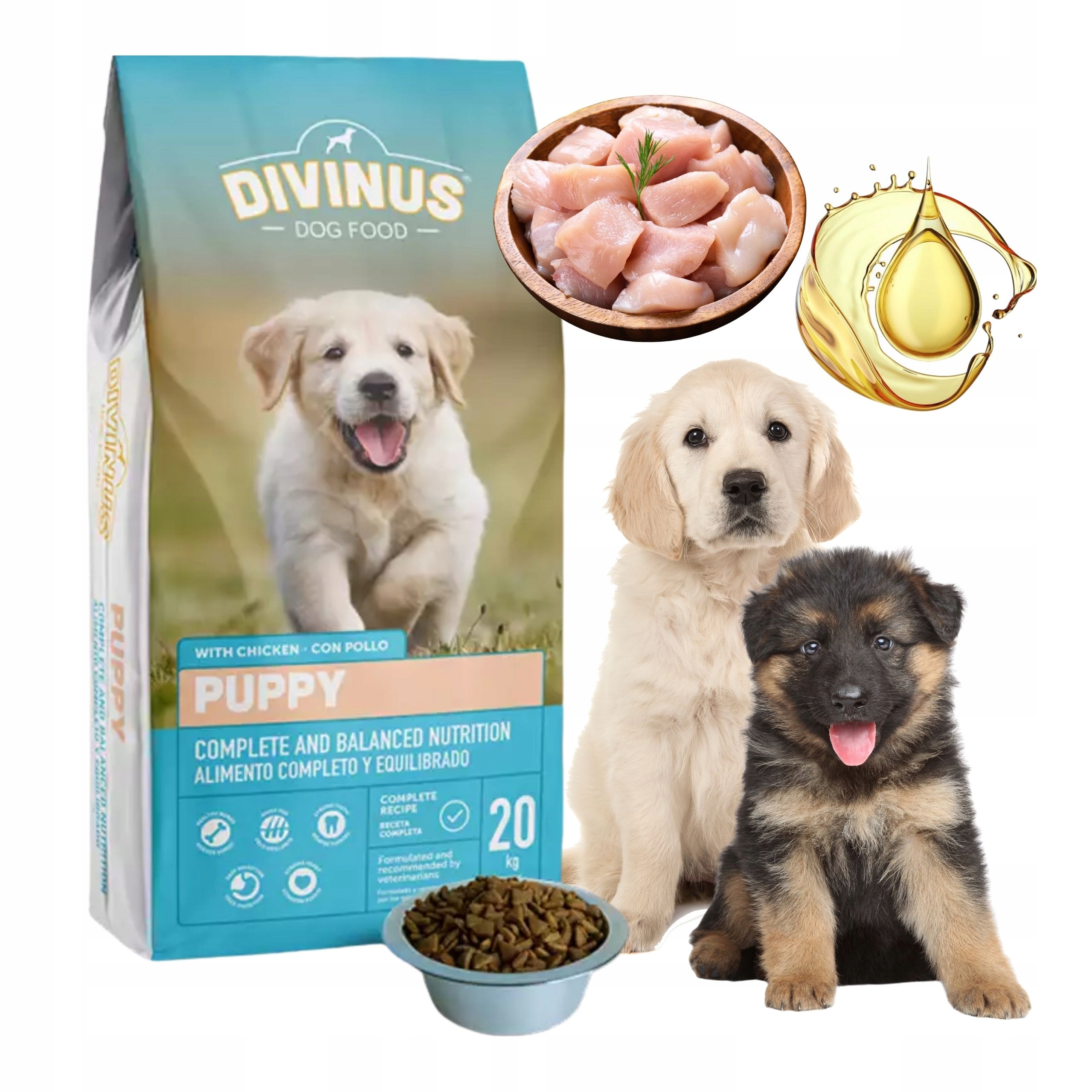 Levně Krmivo pro štěňata Divinus Puppy pro mladé psy, kteří krmí až 20 kg