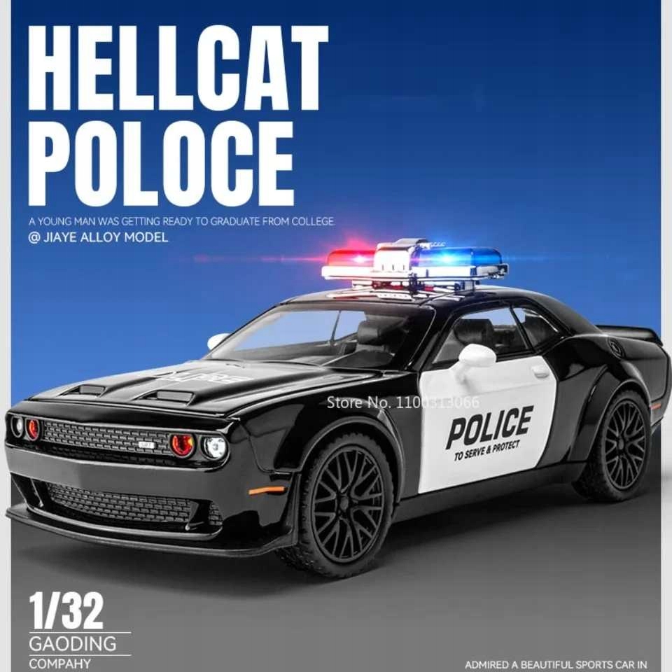 Dodge Challenger Hellcat Police1:32 otevírací dveře Led světla zvuk