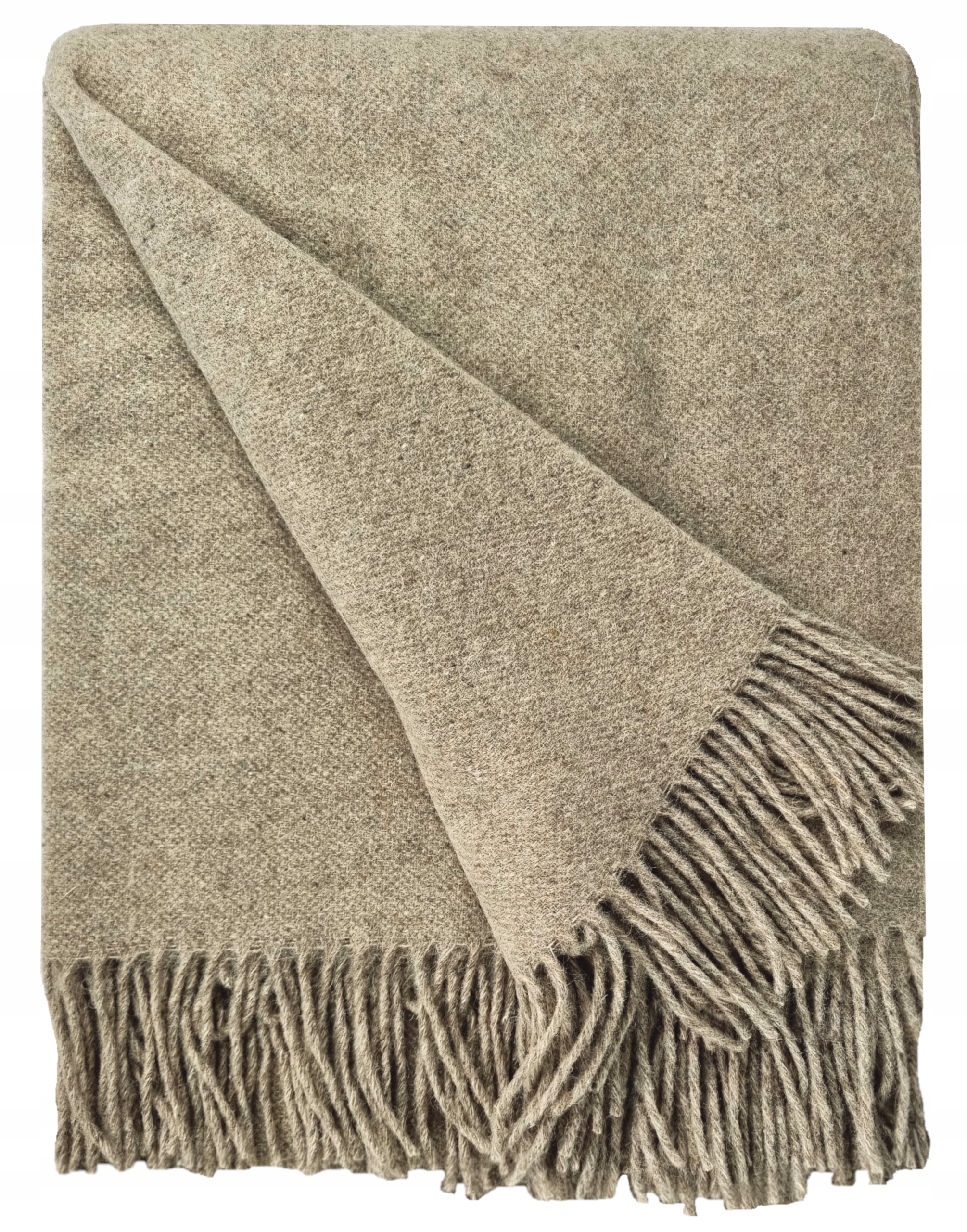 Deka světle hnědá vlněná merino měkká 140x200 s třásněmi, teplý přehoz