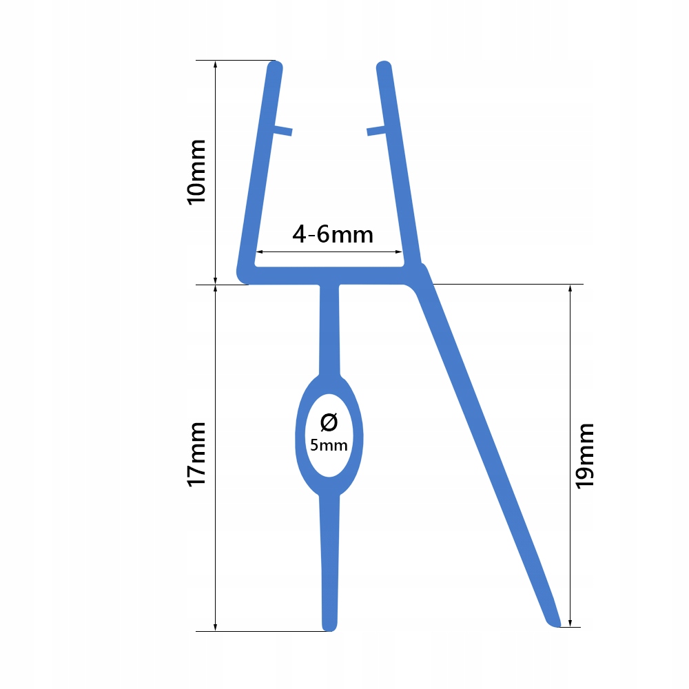 62CM USZCZELKA SILIKONOWA DOLNA DO KABINY PRYSZNICOWEJ PARAWANU 4 5 6 MM Typ uszczelnianie