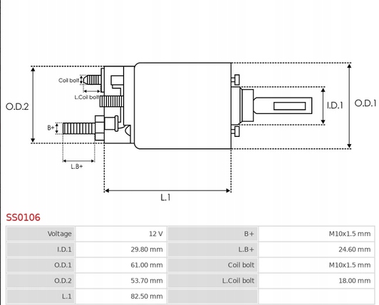 Elektromagnes rozrusznika SS0106 Producent części AS-PL