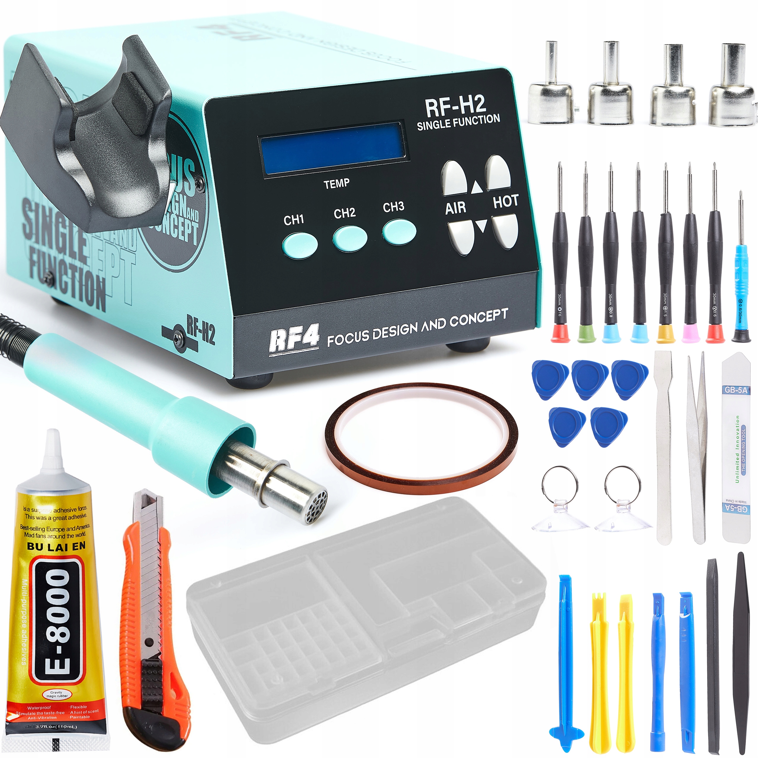 Sada Hot-air Pájecí Stanice RF4 RF-H2 Nářadí Gsm Box Lepidlo Doplňky