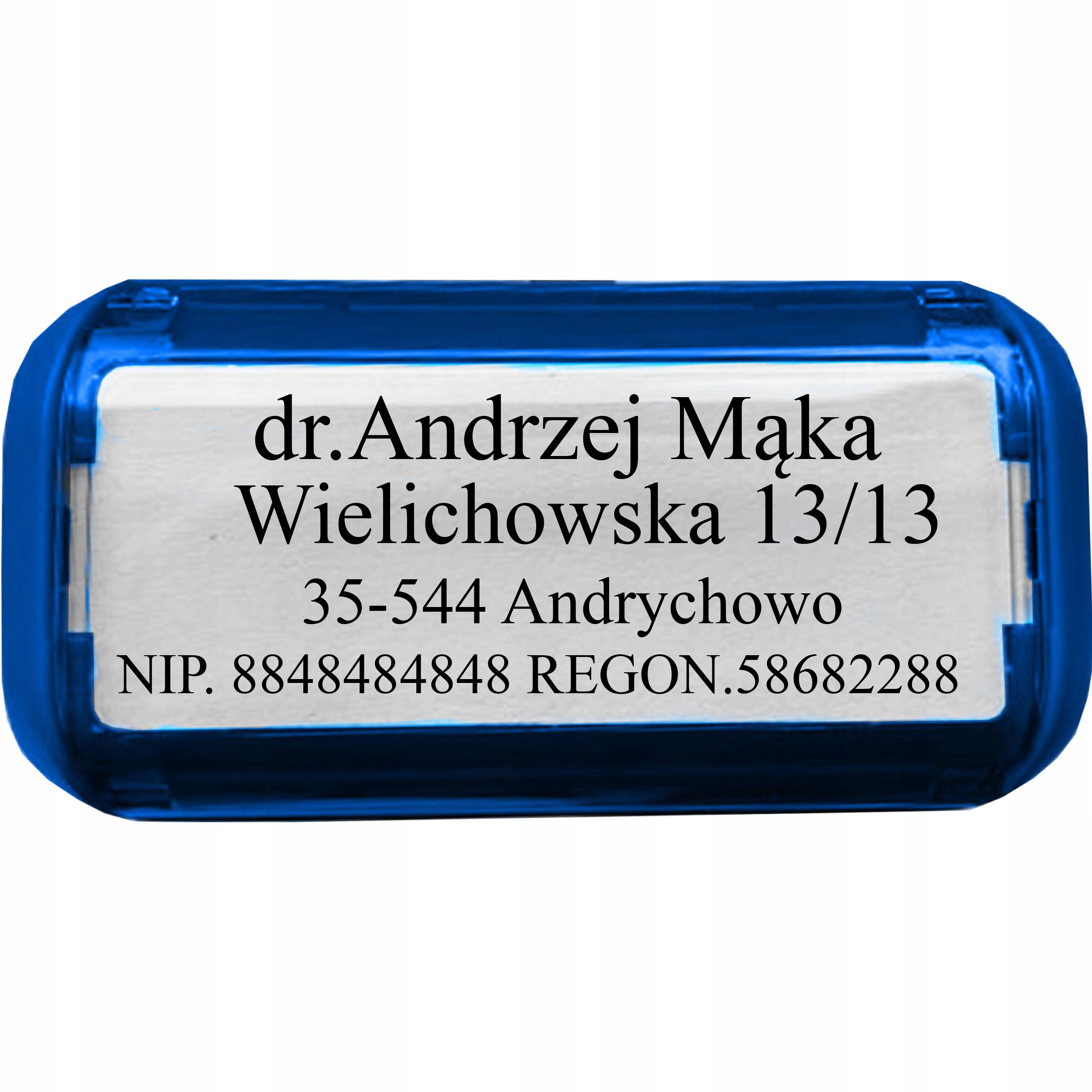 PIECZĄTKA TRODAT 4912 DO 6 LINII FIRMOWA IMIENNA BIUROWA PROJEKT + GUMKA Kod producenta 4912 NIEBIESKA