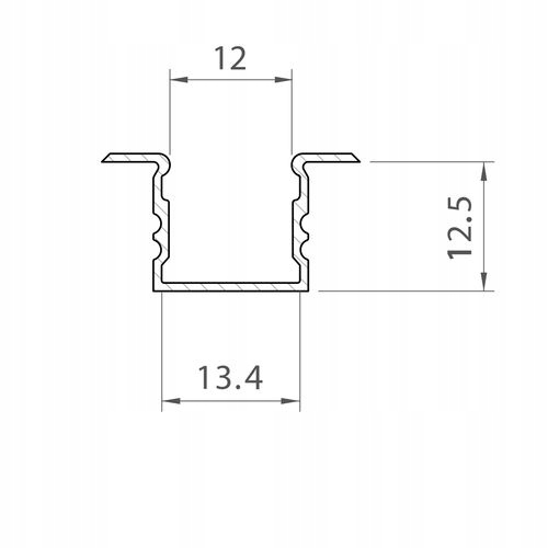 Profil led wpuszczany w kartongips 15 x 12,5mm Typ profil do LED