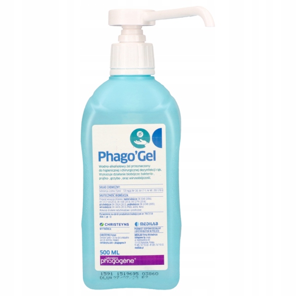 

Phago Gel 500 ml Z Pompką Dezynfekcja Rąk