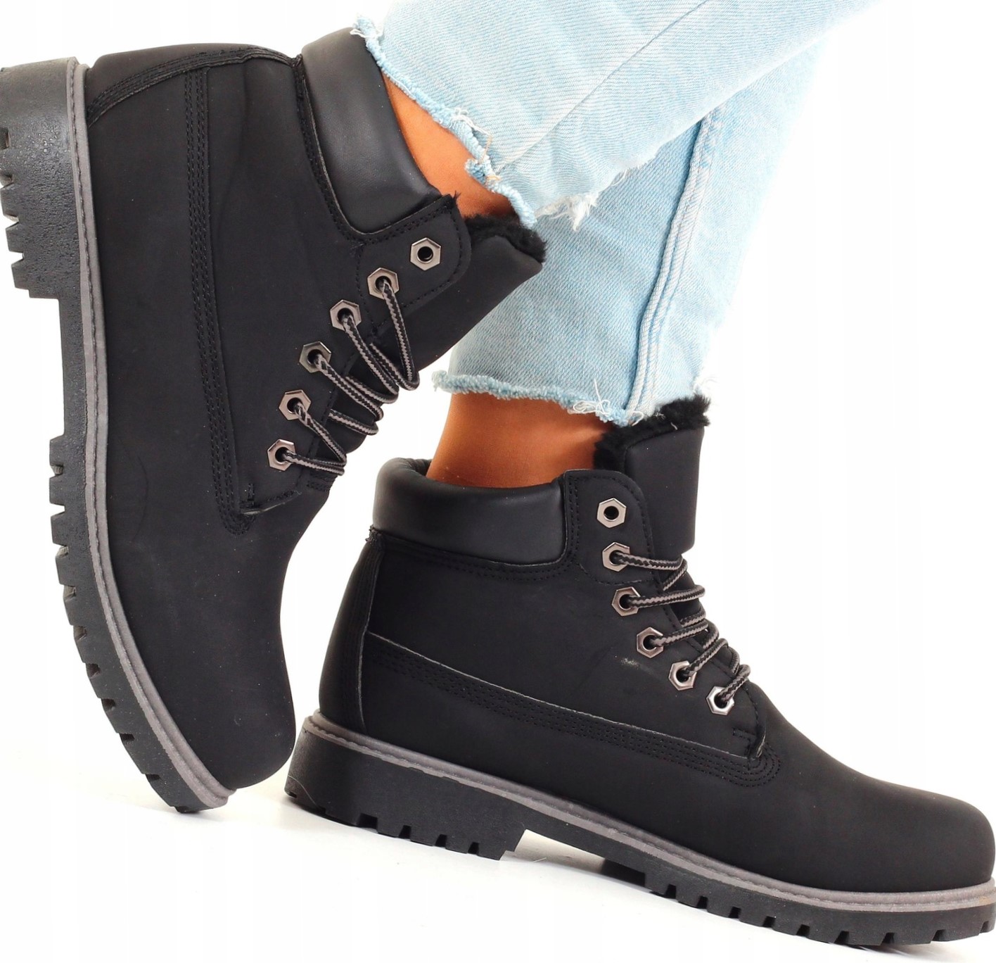 BUTY ZIMOWE DAMSKIE OCIEPLANE TRAPERY BOTKI TIMBERKI Marka BELLA PARIS