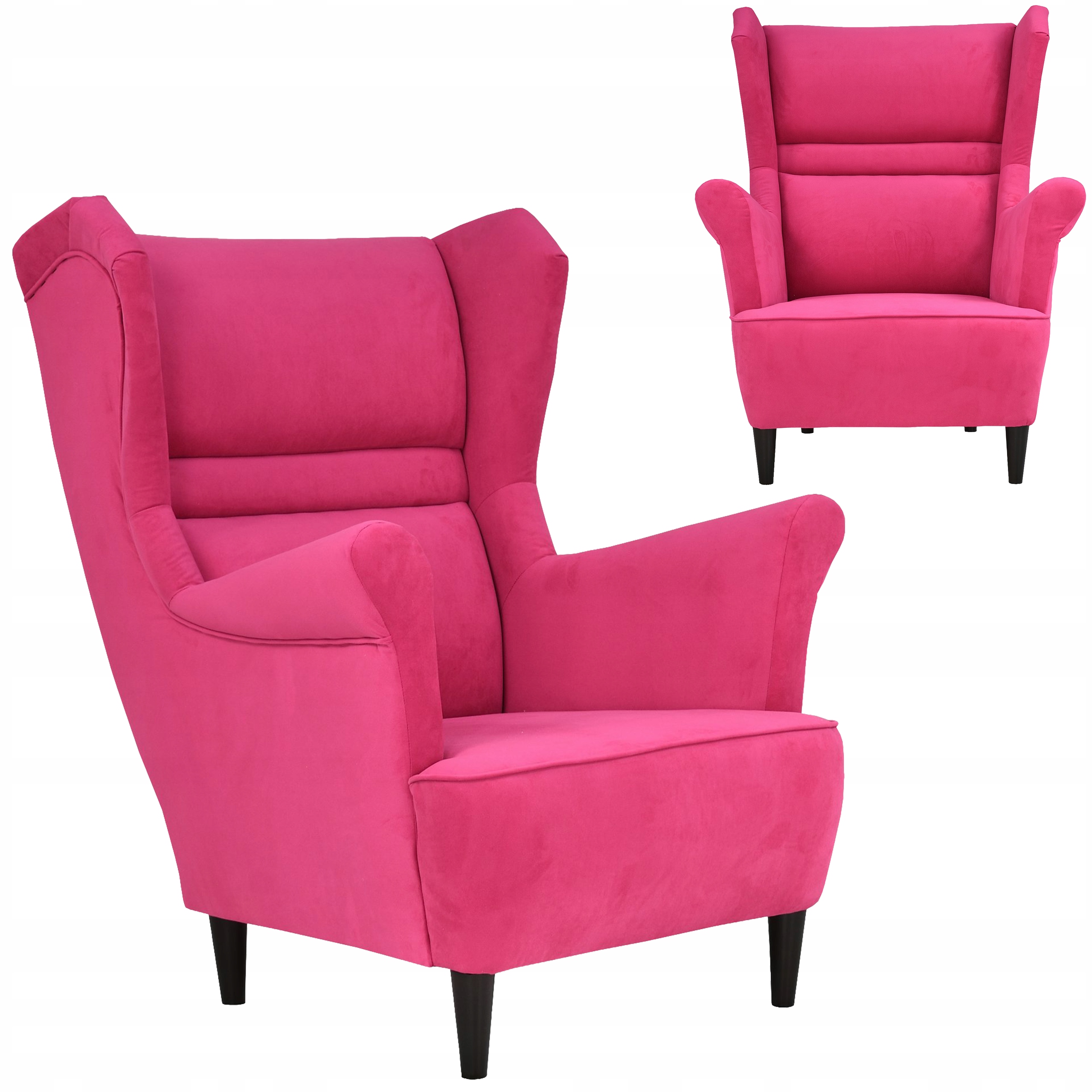 Křeslo Zoja skandinávský Family Meble fuchsiová magenta růžová pohodlná