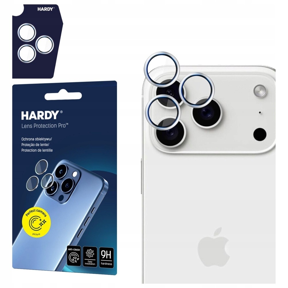 3MK Hardy Lens Protection Pro obiektyw iPhone 17 Pro/Pro Max srebrny