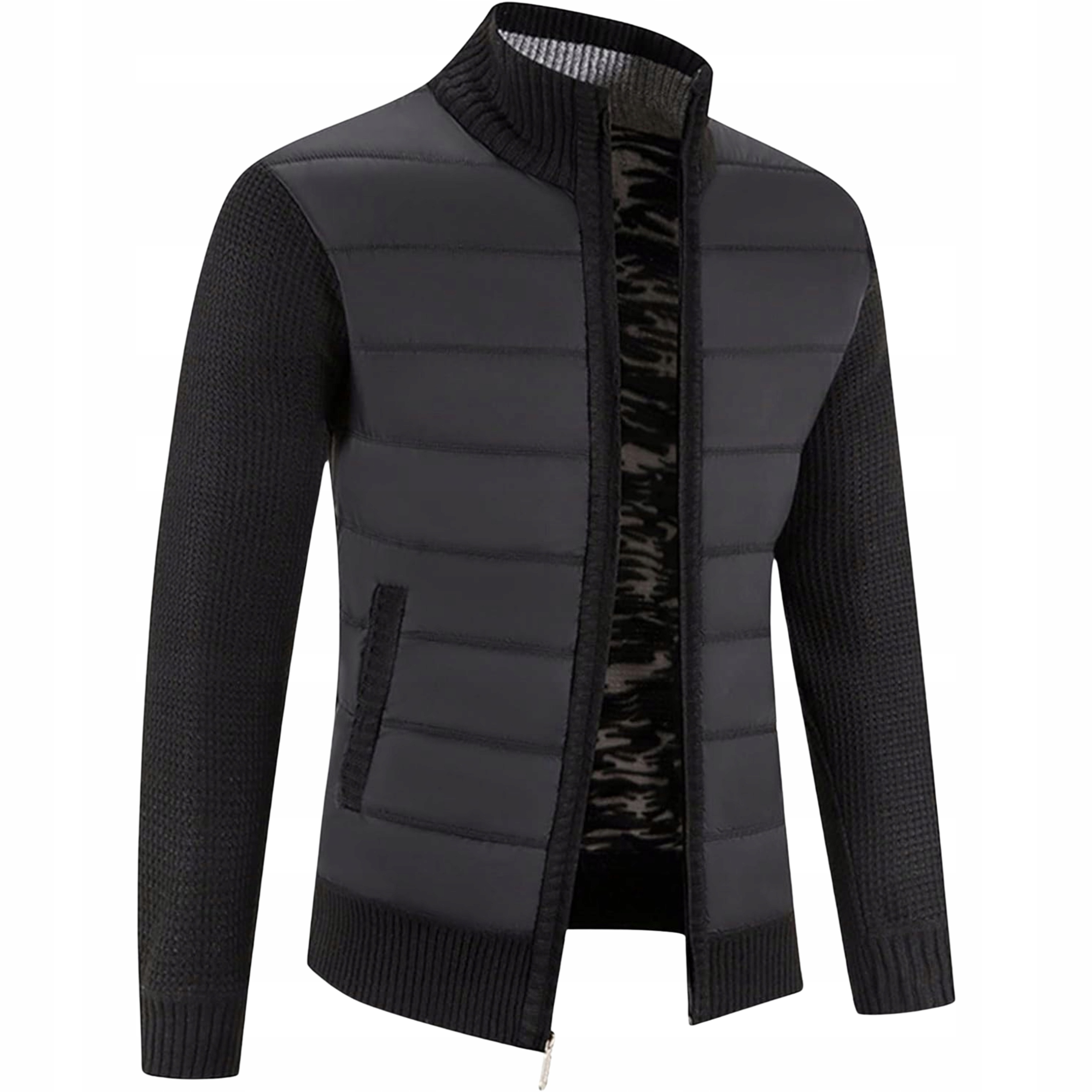 Bluza męska kurtka jesienna zimowa przejściówka ze stójką rozpinana