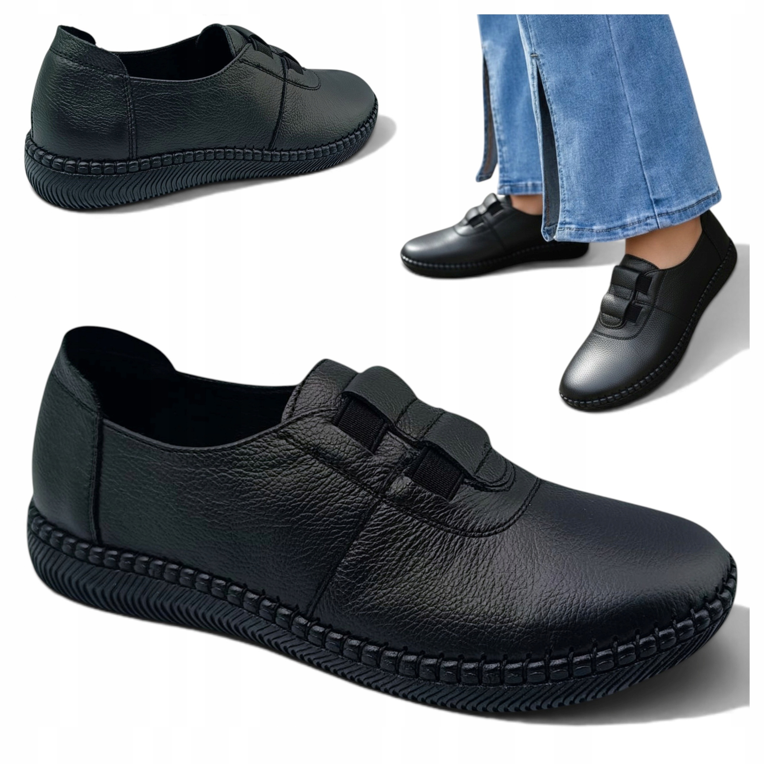 38 Potocki Dámská obuv Přírodní Kůže Plochá Lehká Letní Elegantní