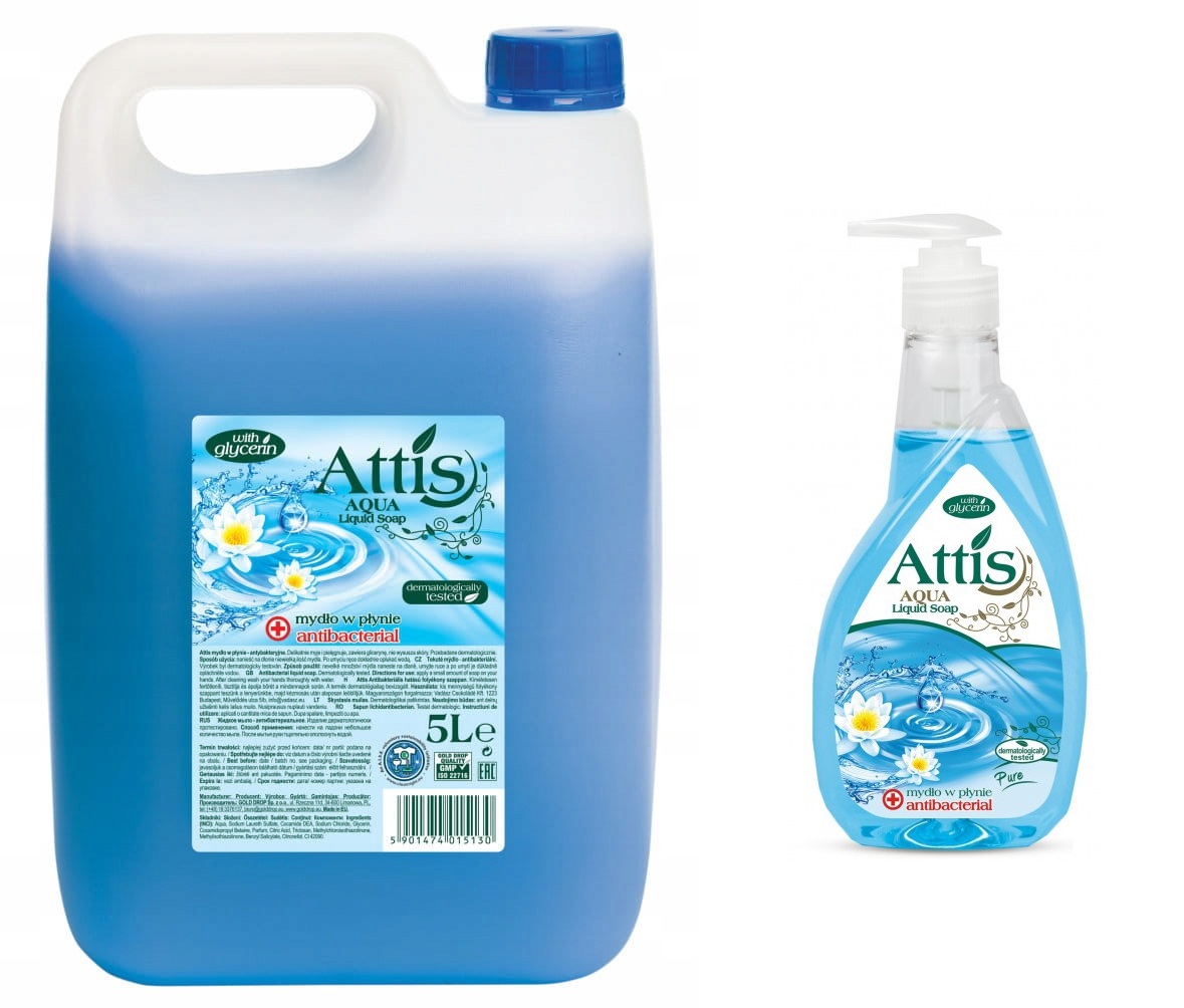 

Mydło antybakteryjne w płynie Attis 5L 400ml