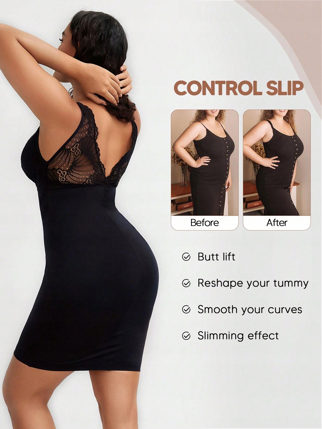 CZARNA GŁADKA SUKIENKA WYSZCZUPLAJĄCA MINI Z KORONKĄ SHEIN XL Marka Shein