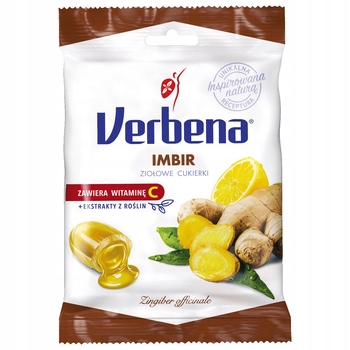 Levně 20x 60g Verbena Zázvor bylinné bonbóny Karton