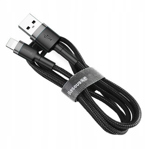 Baseus Kabel Lightning Usb 2,4A 1M Szaro-czarny