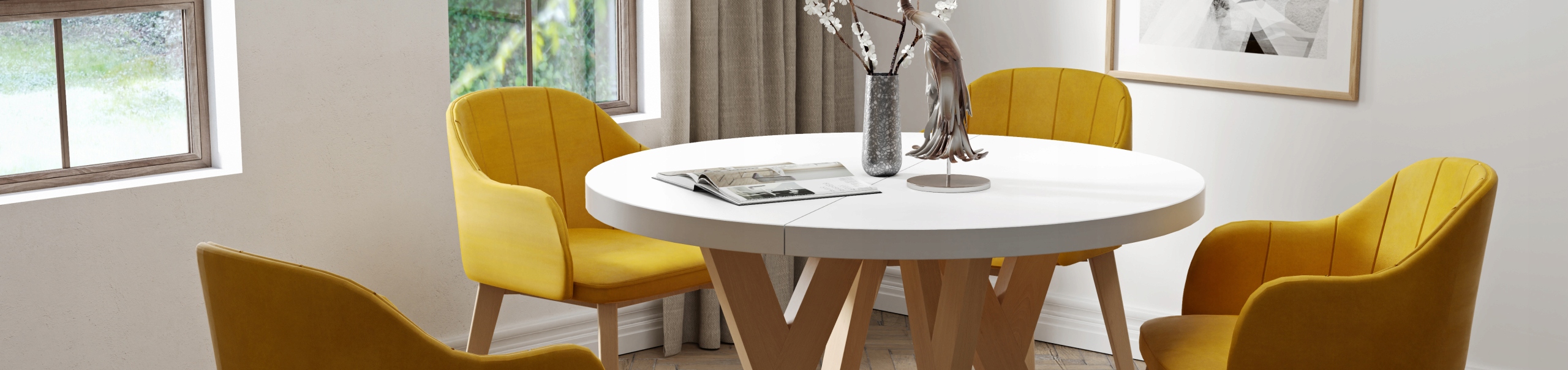 ZESTAW PORTO rozkładany STÓŁ 90 i 4 krzesła loft Grubość blatu 3.6 cm