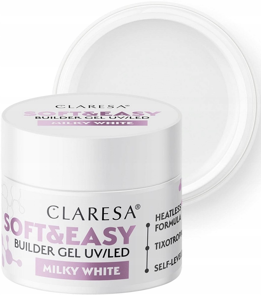Claresa Soft Easy Builder Gel Stavební Gel Milky White Mléčný bílý 90 g