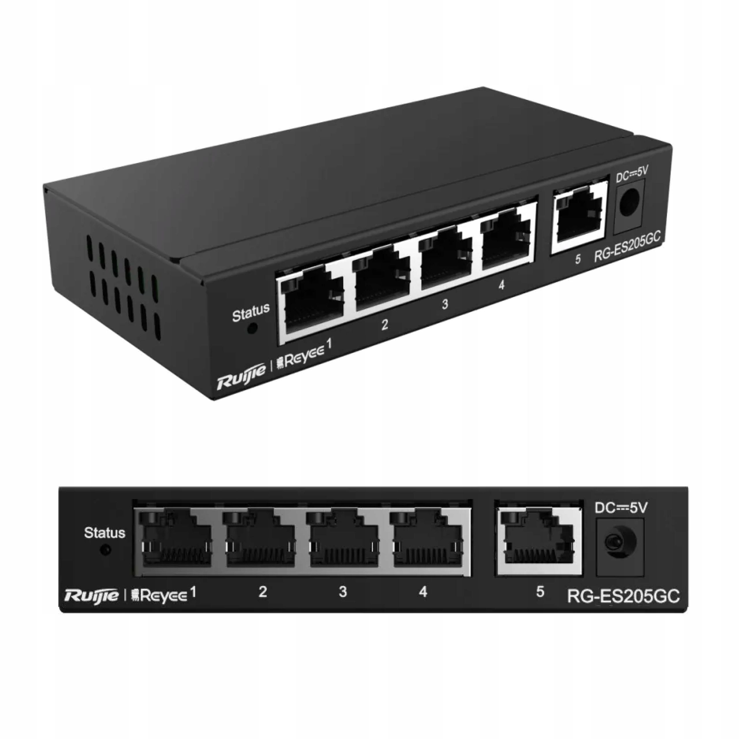 Reyee RG-ES205GC Spravovateľný Prepínač, 5-PORTOVÝ, Desktopový, Gigabitový Ethernet