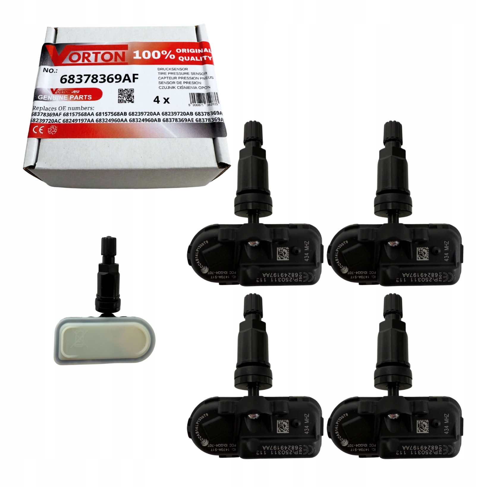 4x Senzory Tlaku Vzduchu Pre Kolesá Pneumatík Tpms Ram 1500 Jeep Cherokee