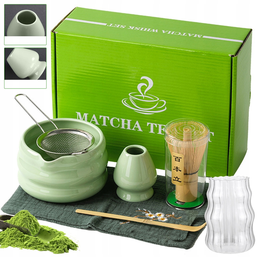 Levně Sada Na Čaj Matcha Nástroj S Keramickým Držákem Pro Matchu 7 V 1