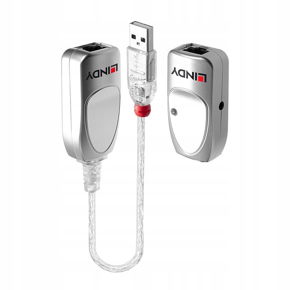 Przedłużacz USB A do 50m po RJ45 cat.5 Lindy 42805