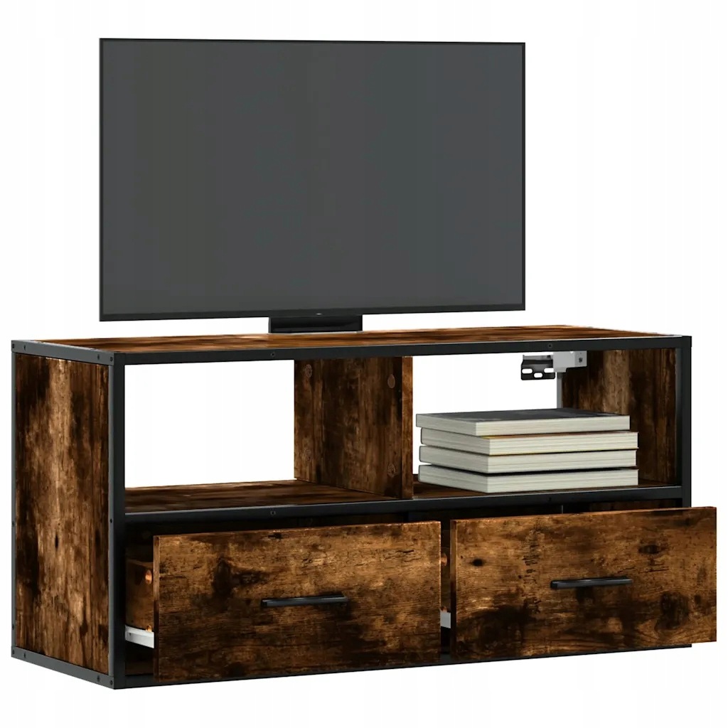 vidaXL Szafka pod telewizor, przydymiony dąb, 80x31x39,5 cm