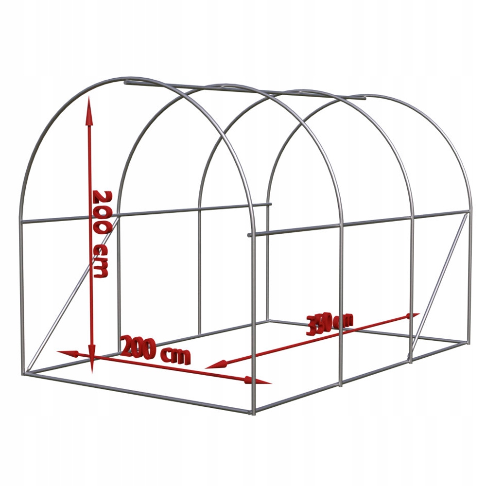 MOCNY TUNEL OGRODOWY FOLIOWY SZKLARNIA FOLIA NAMIOT UV 2x3x2m WIELOSEZONOWY Wysokość produktu 200 cm